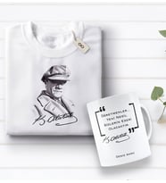 BK Gift Kişiye Özel Öğretmenler Günü Tasarımlı Kupa Bardak ve Atatürk Baskılı Tişört Hediye Seti- 1-15, Öğretmene Hediye, Öğretmenler Günü, 100. Yıl Hediyesi