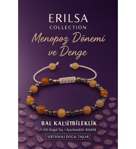 Sertifikalı Menopoz Dönemi Destek Bilekliği -  Bal Kalsit Terahertz Taşı Duygusal Hormonal Denge (Çok Renkli)