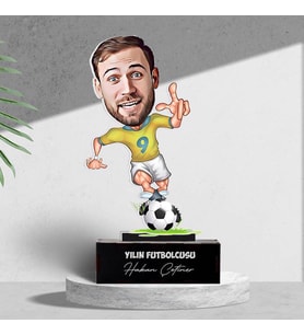 Kişiye Özel Futbolcu Karikatürlü Biblo