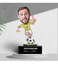 Kişiye Özel Futbolcu Karikatürlü Biblo