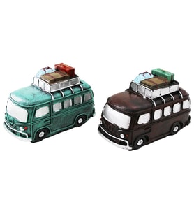 Nostaljik Otobüs Tasarımlı Biblo Kumbara - Dekoratif Model - Reçine