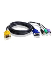 PS/2-USB KVM (Keyboard/Video Monitor/Mouse) Switch İçin Kablo, 3 metre, 1 x SPHD-15 Erkek <-> 1 x Monitör 15 pin HDB erkek, 1 x Klavye 6 pin mini-DIN erkek, 1 x Mouse 6 pin mini-DIN erkek, 1 x Klavye / Mouse USB A erkek