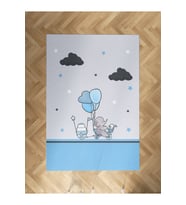 MEKTA HOME BEBEK VE ÇOCUK ODASI Bisikletli Fil Desenli Halı