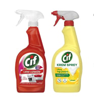 Cif Her Yer 750 ml Leke Cıkarıcı ve Krem Sprey Yag Temizleyici 750 ml 2 li Set