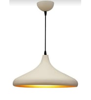  RİOLİGHT MODERN BEYAZ  İÇİ GOLD ODA,MUTFAK,CAFELER İÇİN TEKLİ METAL SARKIT AVİZE ÇAP:35CM