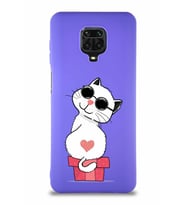 Xiaomi Redmi Note 9S Soft Premier Kapak Coolcat Tasarımlı Silikon Kılıf - Mor (Şeffaf)