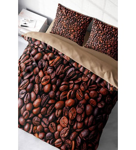 Nevresim Takımı %100 Doğal Pamuk Çift Kişilik 3d Digital Coffee Duvet