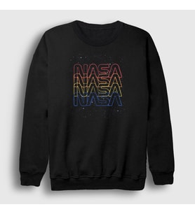 Presmono Unisex Siyah Colors Nasa Space Uzay Sweatshirt 368518tt