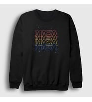 Presmono Unisex Siyah Colors Nasa Space Uzay Sweatshirt 368518tt