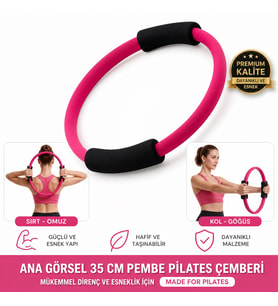 35 Cm Pilates Çemberi Sünger - Fuşya - Egzersiz Direnç Çemberi Yoga Fitness Ev Spor Aleti