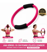35 Cm Pilates Çemberi Sünger - Fuşya - Egzersiz Direnç Çemberi Yoga Fitness Ev Spor Aleti