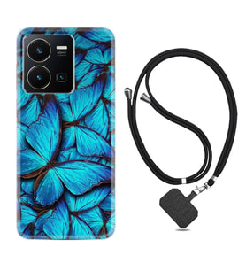 Vivo Y22 Kılıf Resimli Boyun Askılı İpli Desenli Silikon Owl 1351