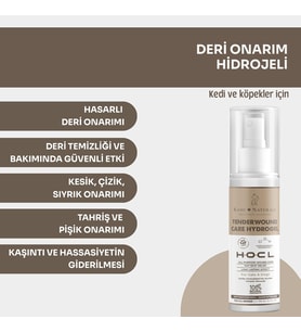 Yara Bakım Jeli, Hipokloröz Asit, Yoğun Cilt Bakım Sağlığı, Kedi Köpek, Jel Form, 100 ml