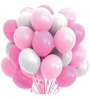 Pembe Beyaz Fuşya Renkli Pastel Balon Doğum Günü Helyumlu 20 adet