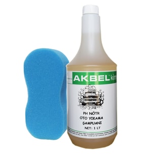 Akbel Ph Nötr Oto Yıkama Şampuanı 1 LT + Yıkama Süngeri (Beyaz)