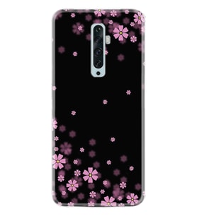Oppo Reno 2Z 4 Lite 4 Pro 5 6 7 A31 Kılıf Desemli Silikon Black flowers 1391
