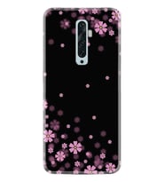 Oppo Reno 2Z 4 Lite 4 Pro 5 6 7 A31 Kılıf Desemli Silikon Black flowers 1391