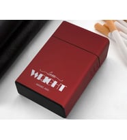 BK Gift Kişiye Özel İsimli Tarihli Kırmızı Metal Sigara Tabakası-12, Arkadaşa Hediye, Babaya Hediye, Metal Sigara Kutusu