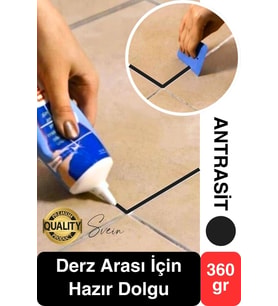 Premium Fayans Arası Antrasit Hazır Derz Dolgu Gaga Uç Tüp Mermer Mutfak Banyo Zemin Duvar Onarıcı