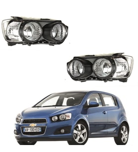Chevrolet Aveo Hactback Uyumlu Sağ Sol Far Lambası Set 2011-2014
