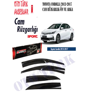 Toyota Corolla 2013-2018 Mugen Cam Rüzgarlığı Ön-Arka (Siyah - Beyaz)