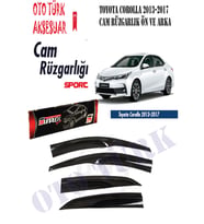 Toyota Corolla 2013-2018 Mugen Cam Rüzgarlığı Ön-Arka (Siyah - Beyaz)