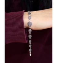 Damla Model Hasır Motifli Gümüş Kadın Bileklik 201025254