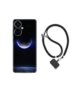 Camon 19 Pro Kılıf Ipli Boyun Askılı Desenli Silikon Midnight Moon 1802