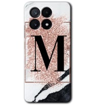 Poco x6 Pro Kılıf HD Desen Baskılı Kılıf - Pembe Mermer Desenli M Harfi