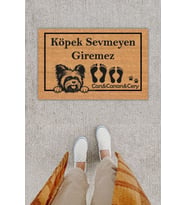 Kişiye Özel Üretim Köpek Sevmeyen Giremez Yazılı Kapı Önü Paspası