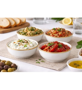 REGNA HOME Anka 6 Parça Yaldızlı Hurmalık- Çerezlik-Kahvaltılık - Sosluk Kase Set