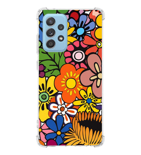 PrintiFy Samsung Galaxy A52 Uyumlu Retro Color 2 Baskılı Şeffaf Köşe Korumalı Antişok Kılıf