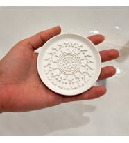 3D Baskı Makyaj Fırçası Temizleme Pedi - Desenli Aparat-Beyaz
