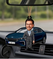 BK Gift Kişiye Özel Erkek Gemlik Renk Togg Karikatürlü Ahşap Plakalı Araba Dikiz Ayna Süsü-2 , Arkadaşa Hediye, Sevgiliye Hediye, Araba Hediyesi
