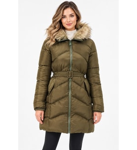 Dewberry Kadın %100 Polyester Kaban Haki Z9767 Katmanlı Kombin, Şehir ve Ofis Stili, Kazak ve Gömlek Kombini