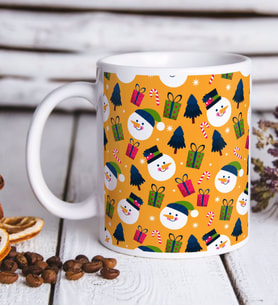 BK Gift Yılbaşı Tasarımlı Beyaz Kupa Bardak-7