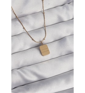 316L Çelik Gold Renk Kare Charm Model Kolye 5886 - OVRLAU6918-9668
