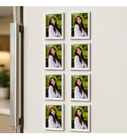 8 Adet Beyaz Çerçeveli Fotoğraf Baskılı Mıknatıslı Magnet 6,5 × 9,5 cm