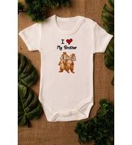 Love My Brother Sincap Organik Baskılı %100 Pamuklı Zıbın