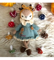 Amigurumi isme özel oyuncak geyik (Mavi)