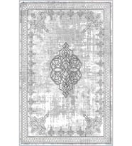Eliana Home Baskılı, Yıkanabilir Kaymaz Taban Salon Halısı LNA0048-SD1127 100x150 cm (Gri)
