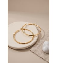 316L Çelik Gold Renk 46 mm Halka Küpe 5886
