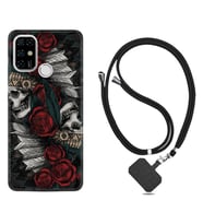 Casper E30 F20 X20 Kılıf Boyun Askılı Silikon Skull Rose 1673