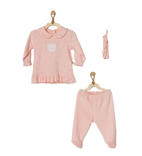 Andywawa Sweet Home Kız Bebek Alt Üst Pembe Takım AC22124