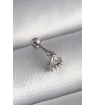 Gümüş Renk Üçgen Zirkon Taşlı Tragus Piercing - EBJ241123W29390