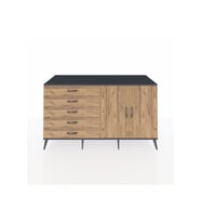Kronos Konsol 2 Raflı 5 Çekmeceli 2 Kapaklı 176x59x99 Antrasit-Çam