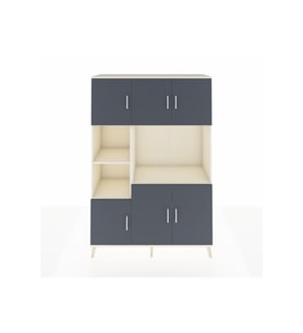 Hyperion Dolap 9 Raflı 6 Kapaklı 132x44x195 Aytaşı-Antrasit/Aytaşı