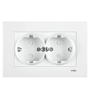 VİKO KARRE BEYAZ İKİLİ TOPRAKLI ÇOCUK KORUMALI PRİZ (KOMPLE) 90960Y58 VİKO