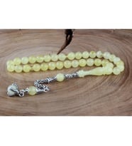 DAMLA KEHRİBAR GÜMÜŞ KARTAL PENÇELİ TESBİH (Sarı)