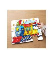 Rengarenk Tren Tasarımlı 24 Parça Ahşap Çocuk Puzzle MPK1230